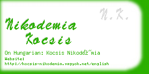 nikodemia kocsis business card